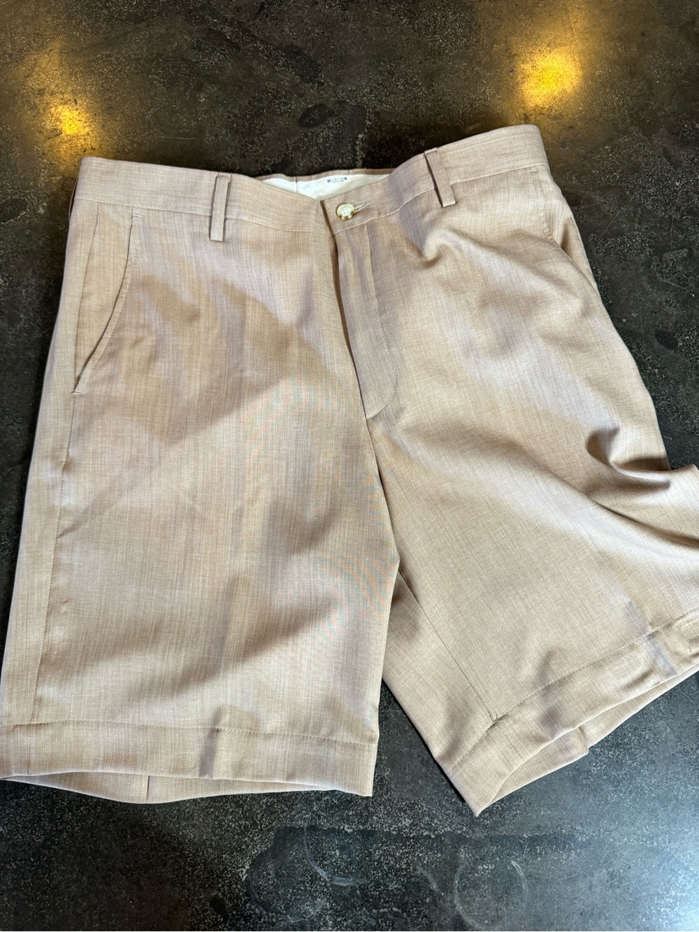 Tom James Flat Front Golf  Shorts in Light Tan Men’s SZ 34